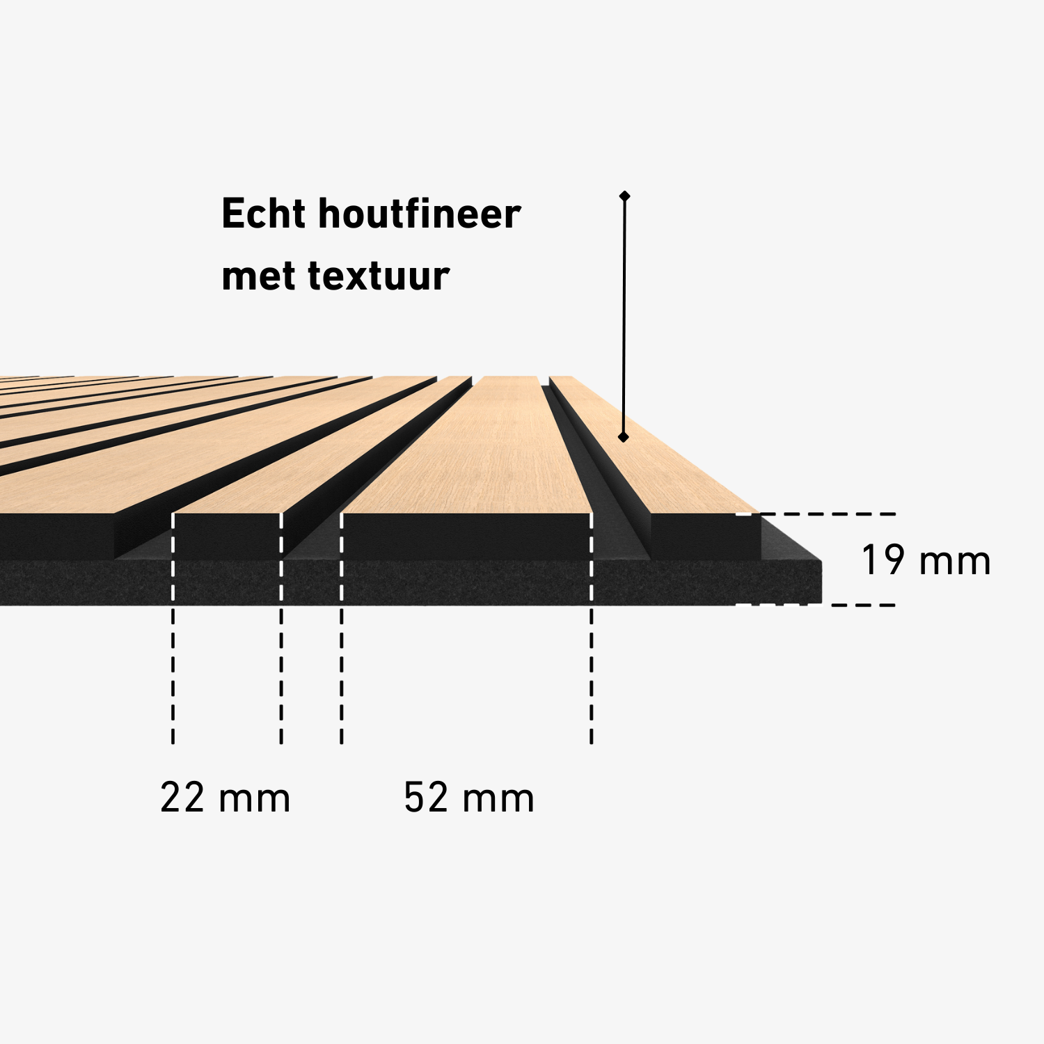 Wandpaneel 280cm - Gemixt - Licht eiken