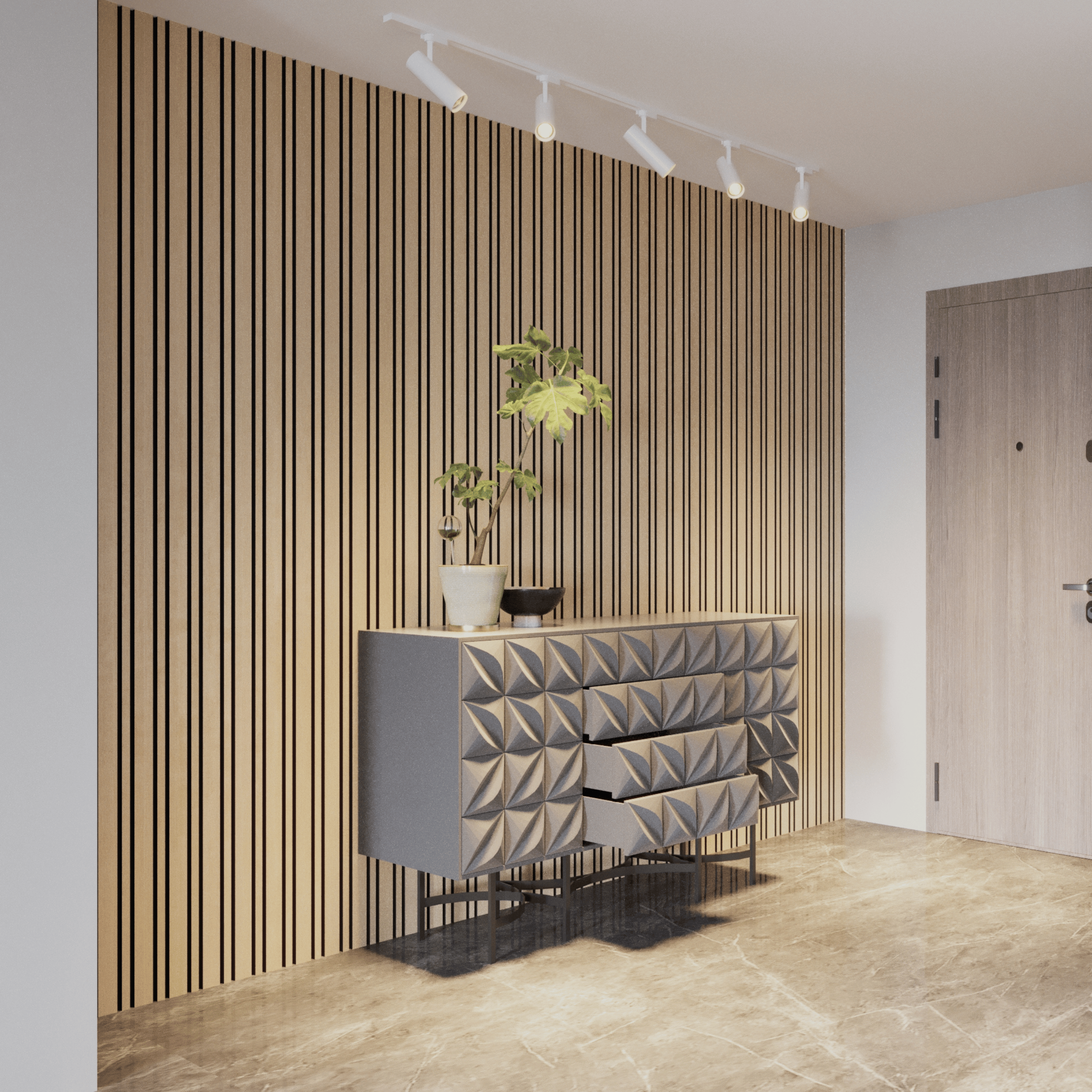 Wandpaneel 280cm - Gemixt - Licht eiken