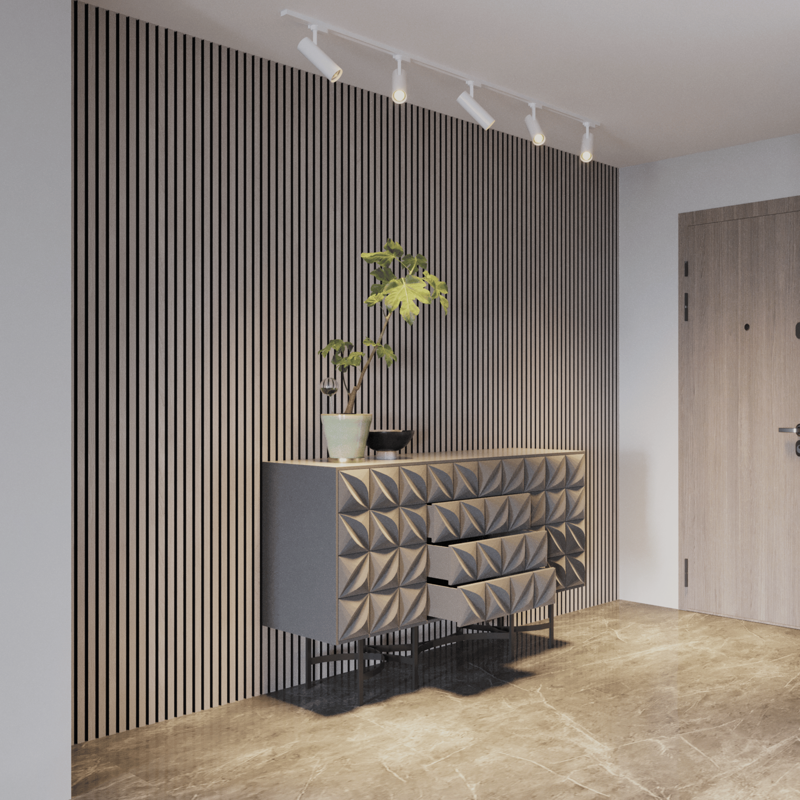 Panneau mural 280cm - Standard - Chêne gris