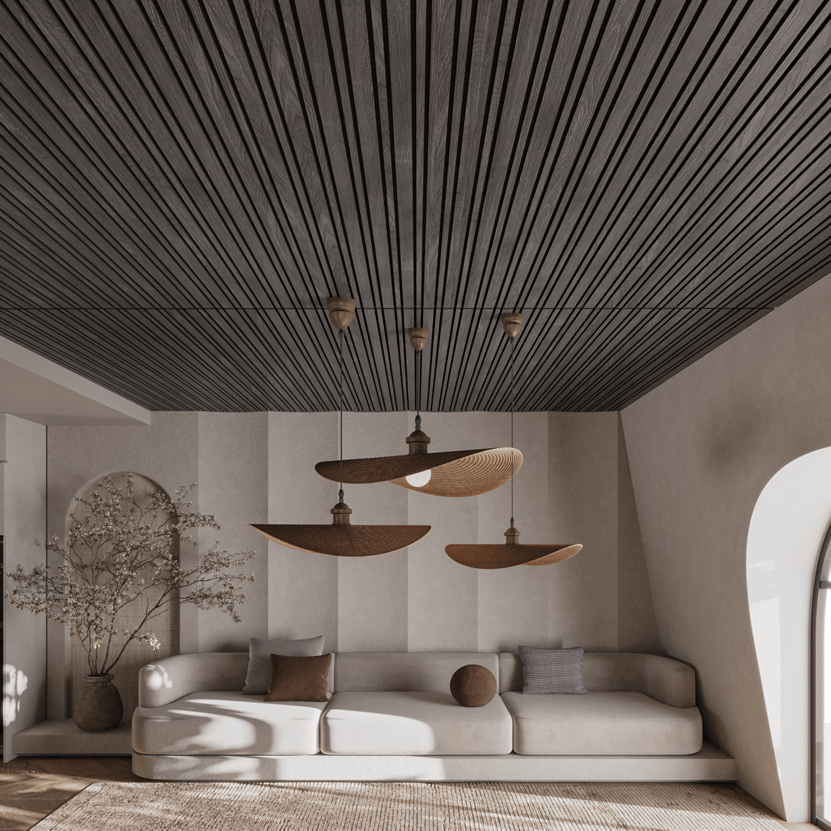 Akustikpaneele 280 cm – Gemischt – Schwarze Eiche