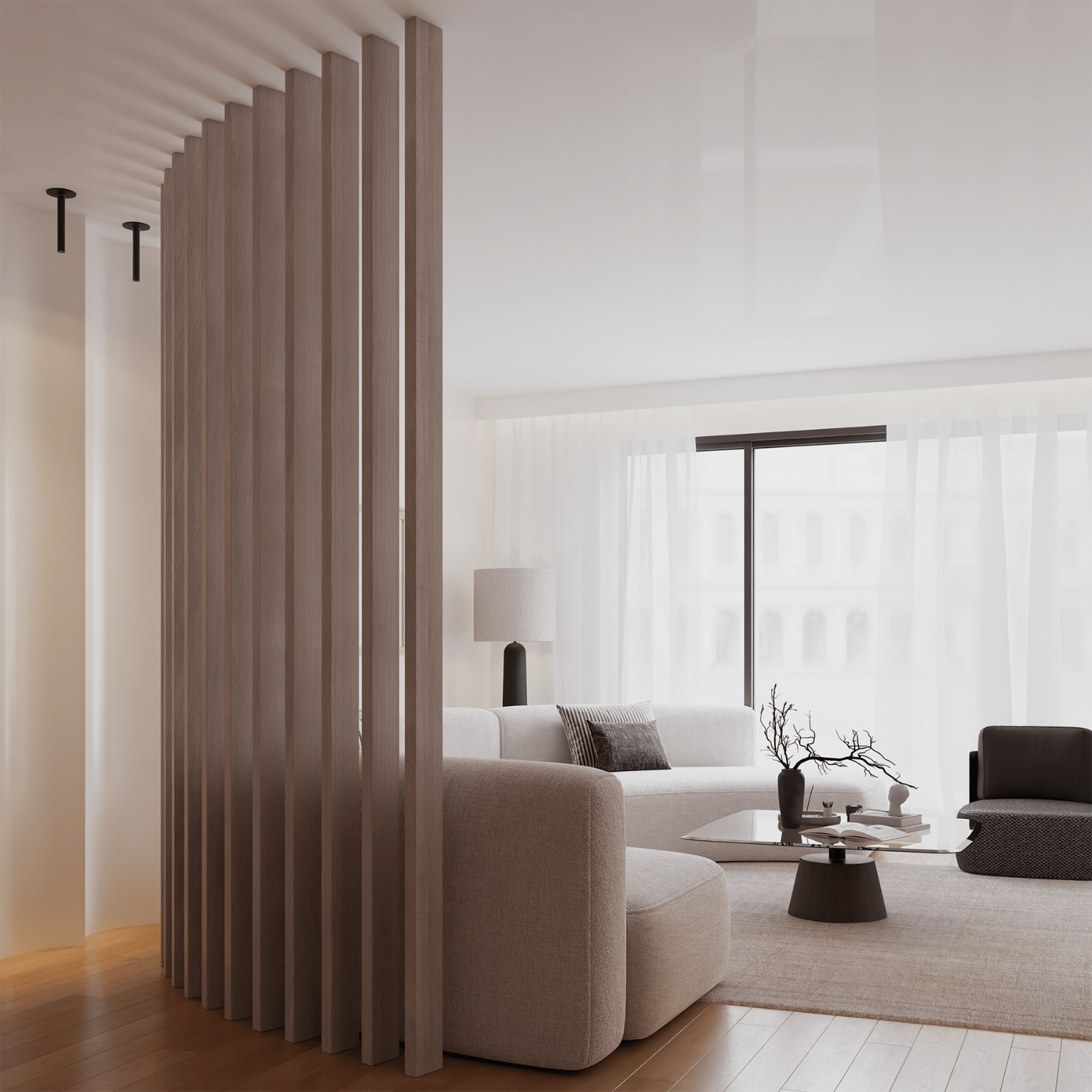 Roomdivider 300cm - Grijs eiken