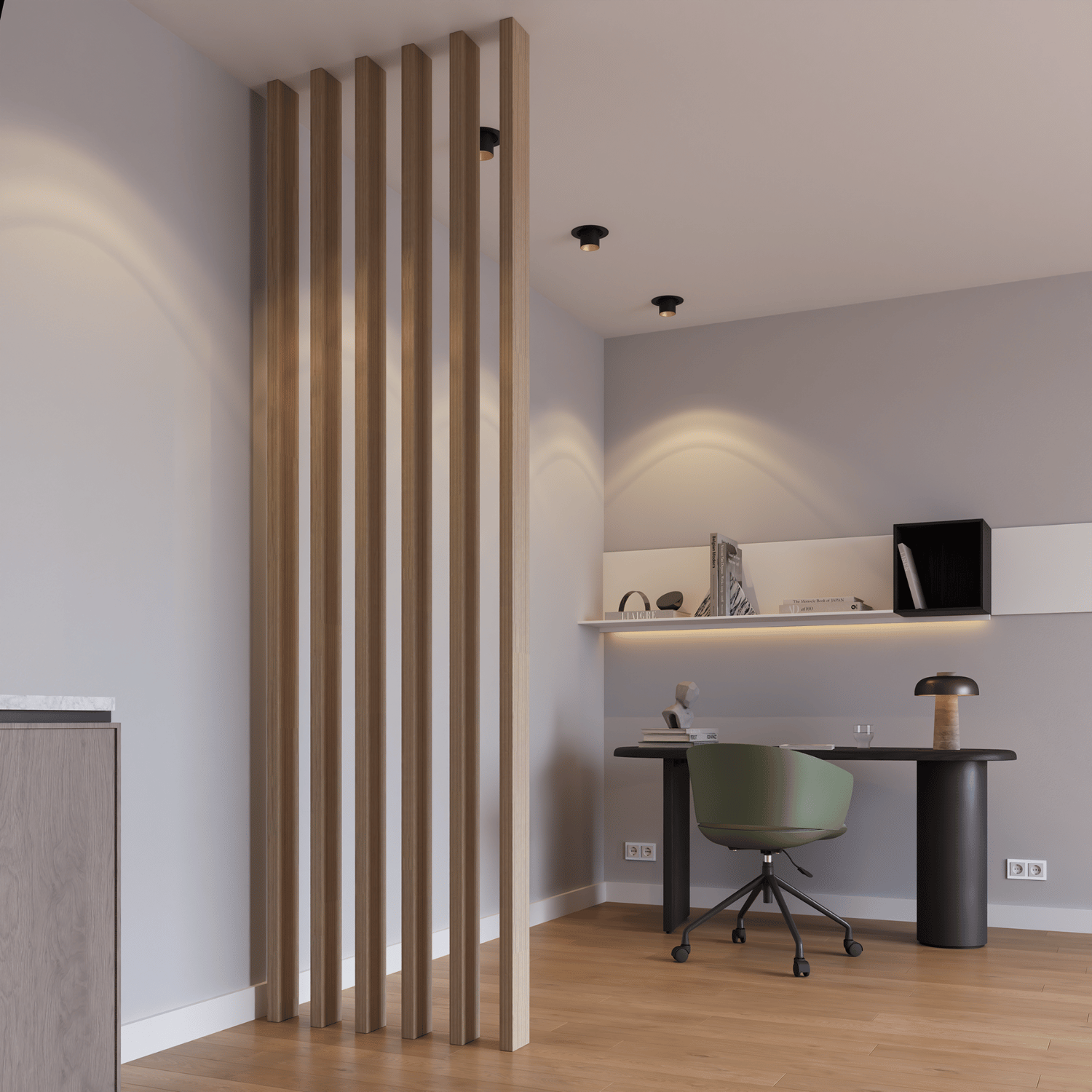 Roomdivider 300cm - Licht walnoot