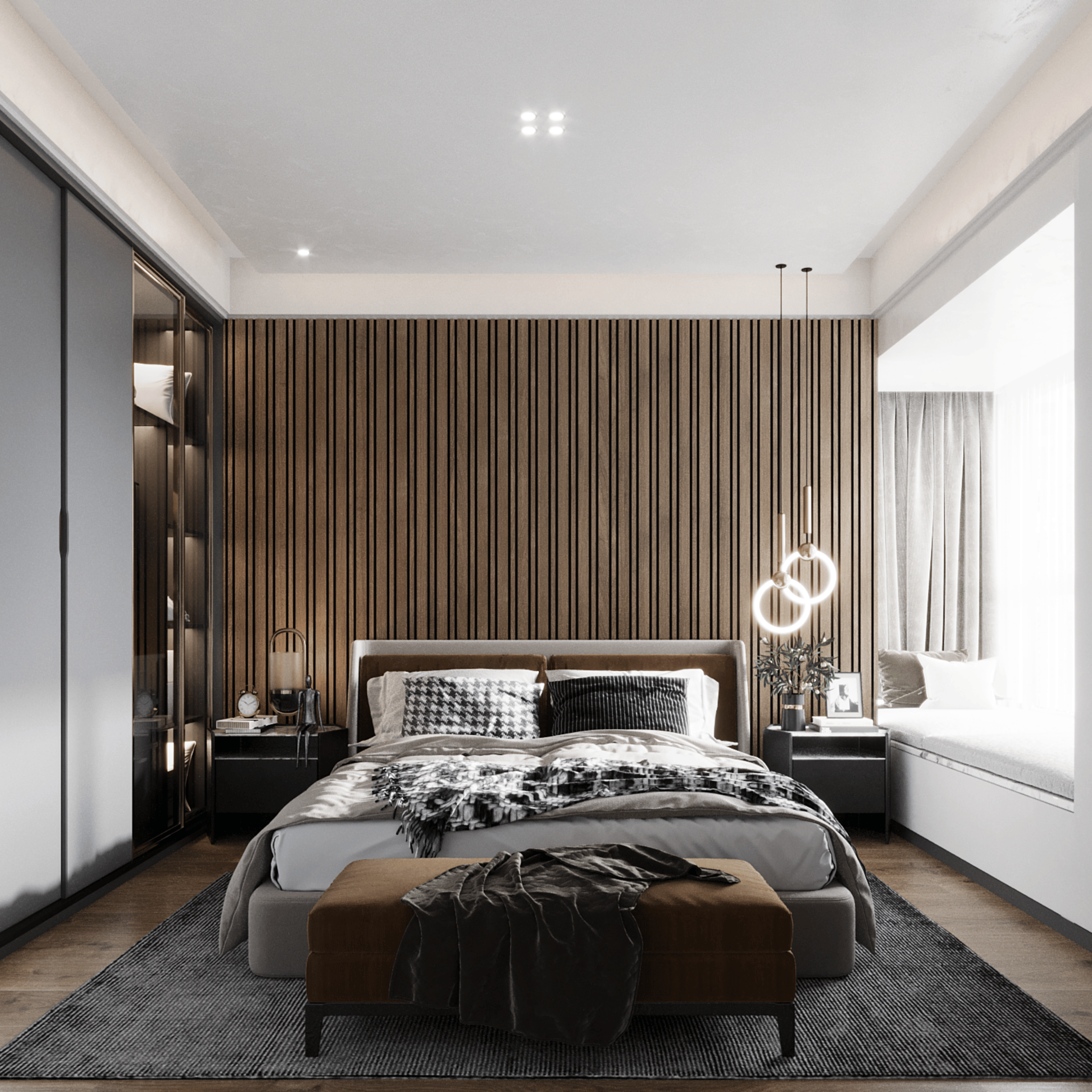 Akustikpaneele 280 cm – Gemischt – Walnuss