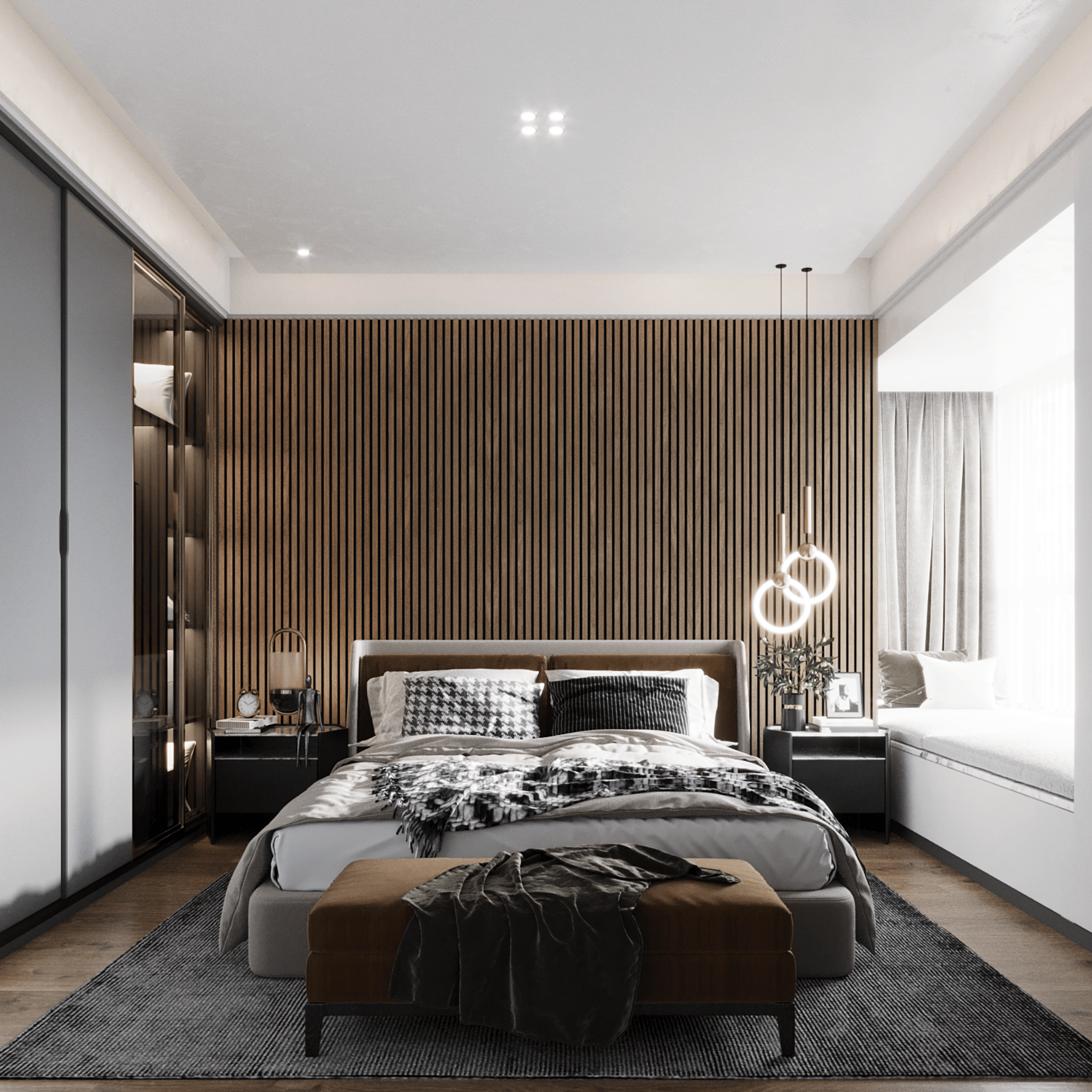 Panneau mural 280cm - Standard - Noyer