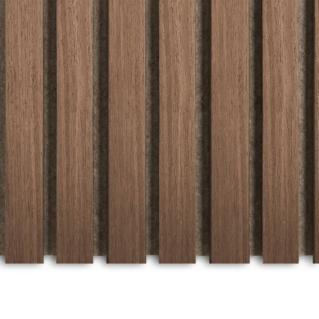 Wandpaneel 280cm - Standaard - Walnoot met Beige vilt - Japandi