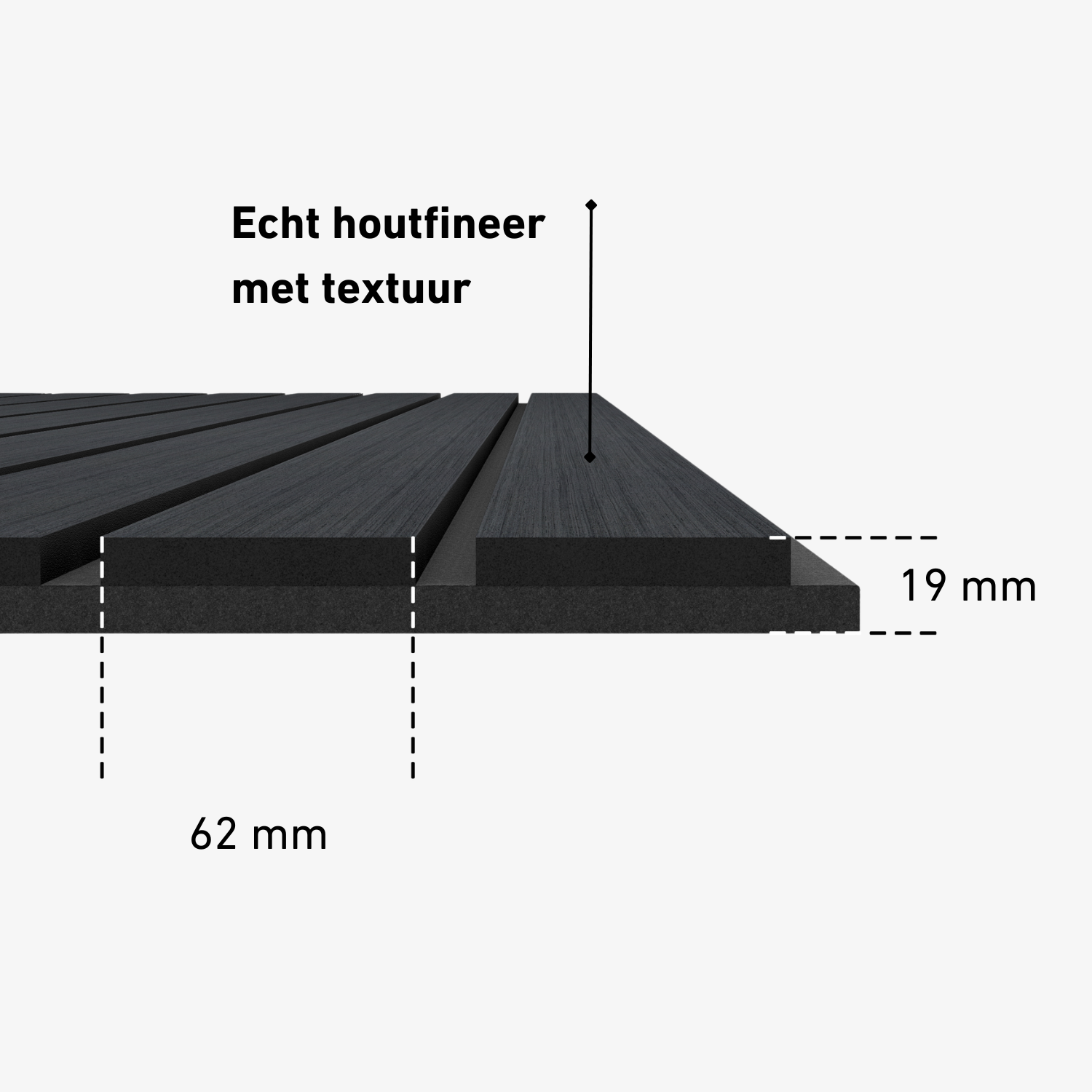 Akustikpaneele 280 cm – Breit – Schwarze Eiche