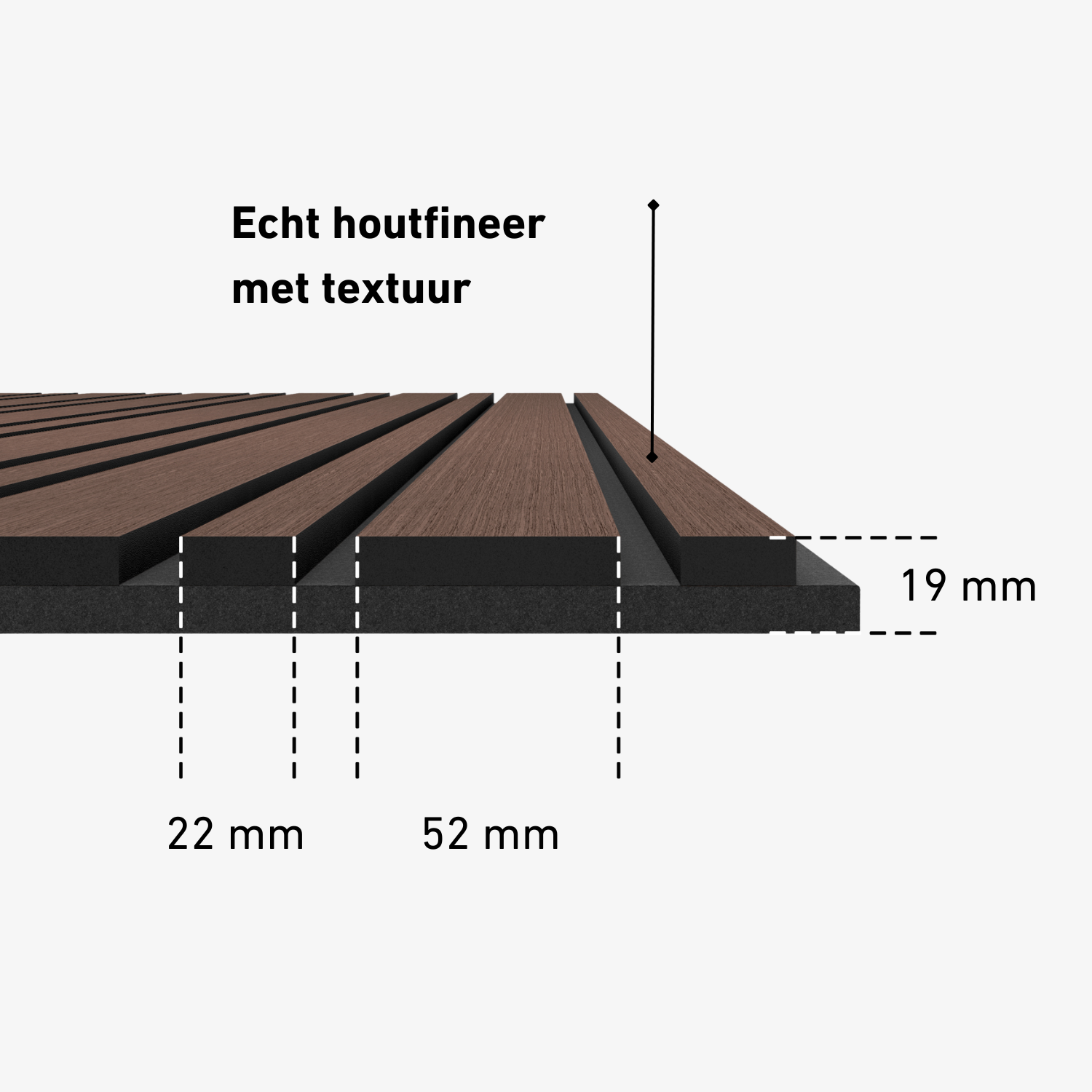 Akustikpaneele 280 cm – Gemischt – Walnuss