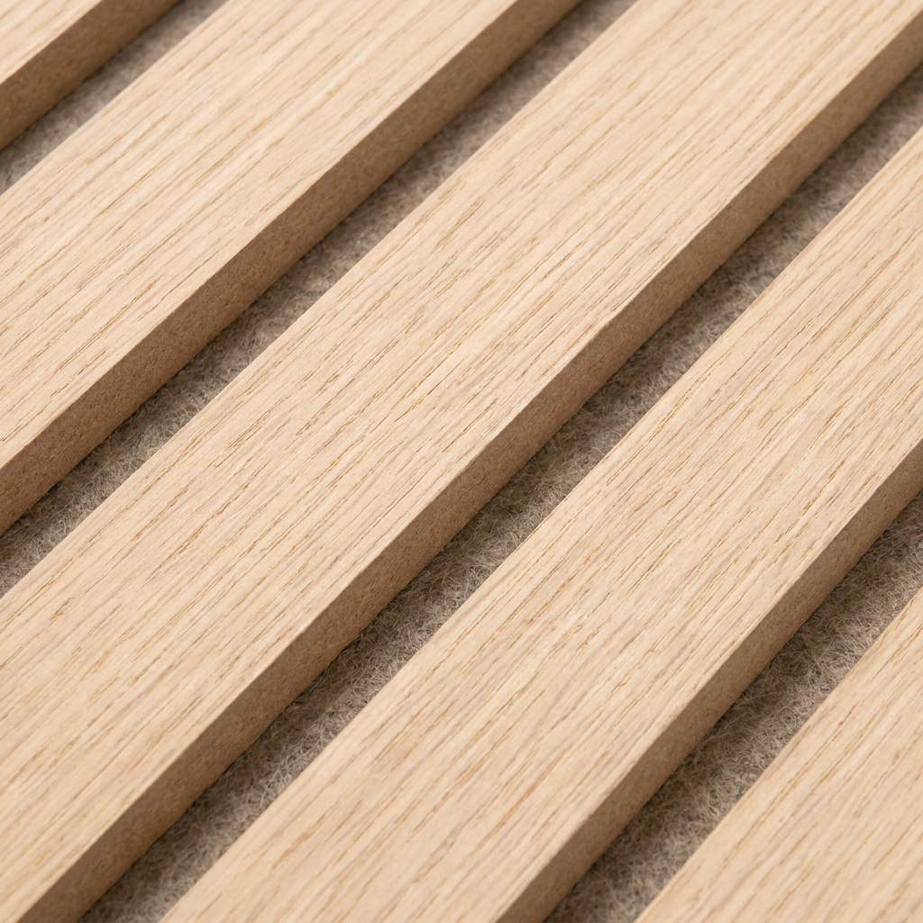 Wandpaneel 280cm - Standaard - Licht eiken met Donker beige vilt - Japandi