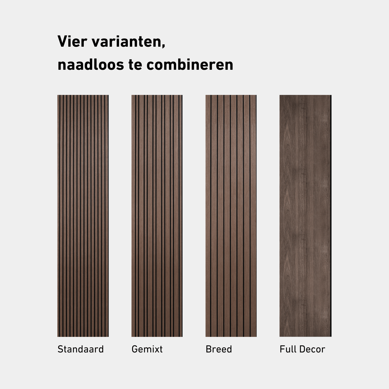 Wandpaneel 280cm - Gemixt - Walnoot