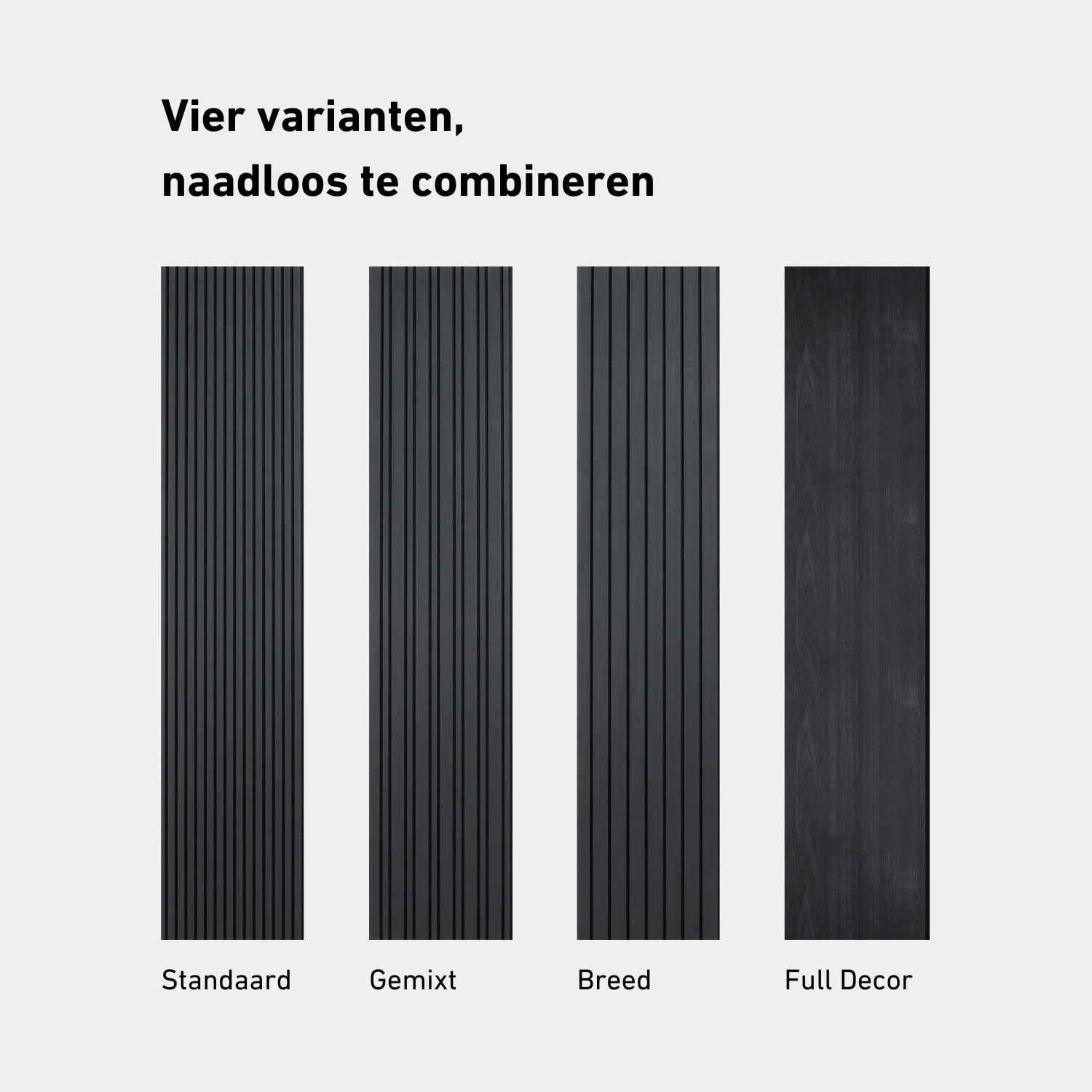 Wandpaneel 280cm - Gemixt - Zwart eiken