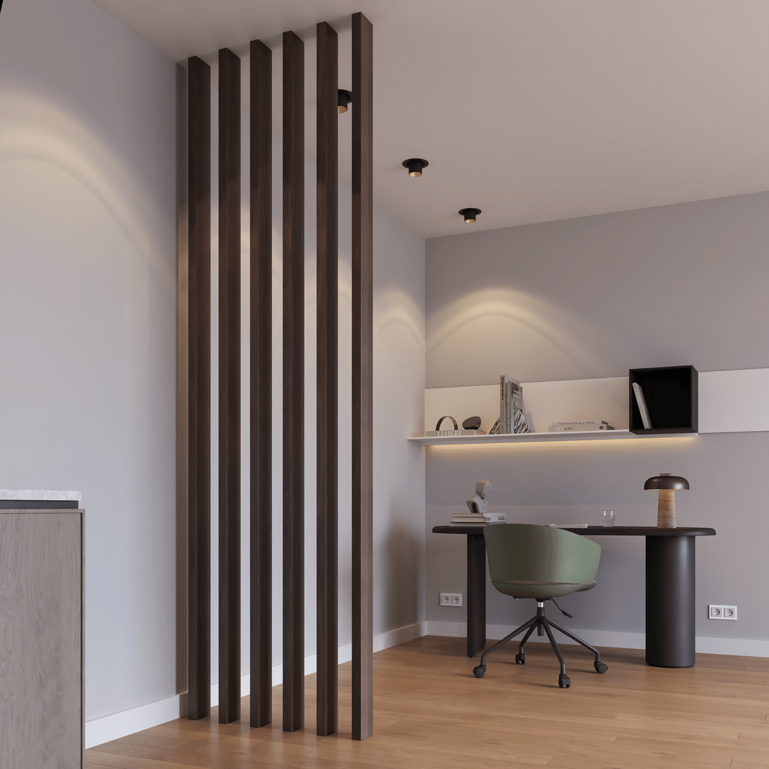 Roomdivider 300cm - Gerookt eiken