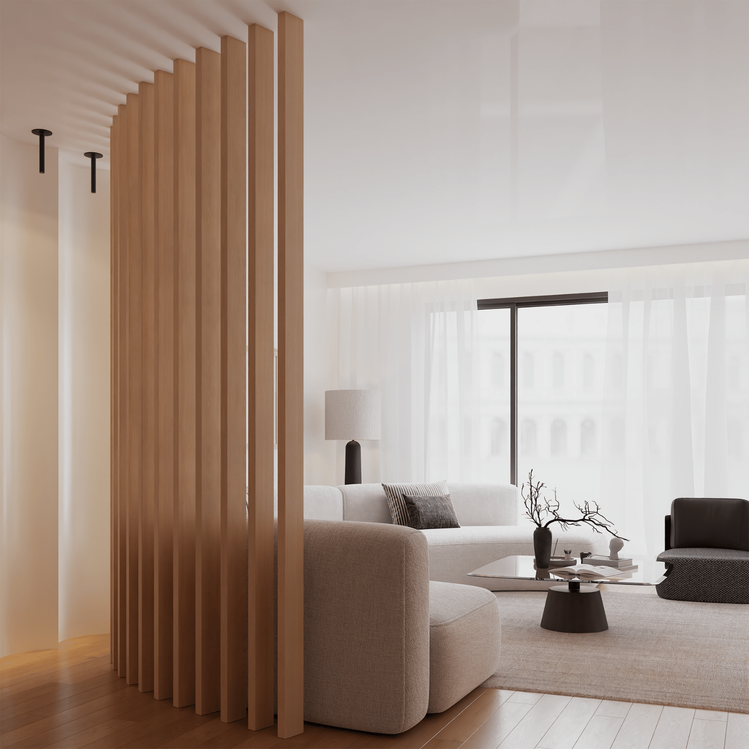 Roomdivider 300cm - Licht eiken