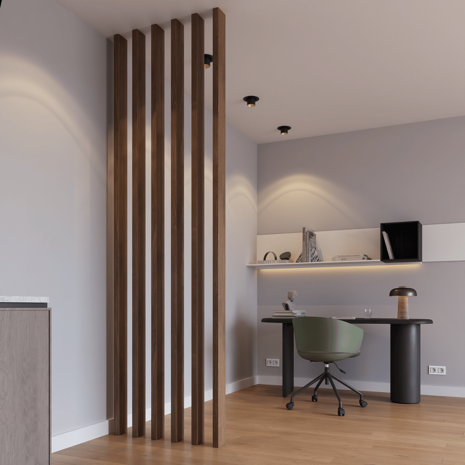 Roomdivider 300cm - Walnoot