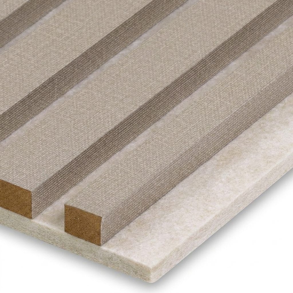 Akoestisch wandpaneel 260cm · 3-zijdig Linnen · Taupe Special