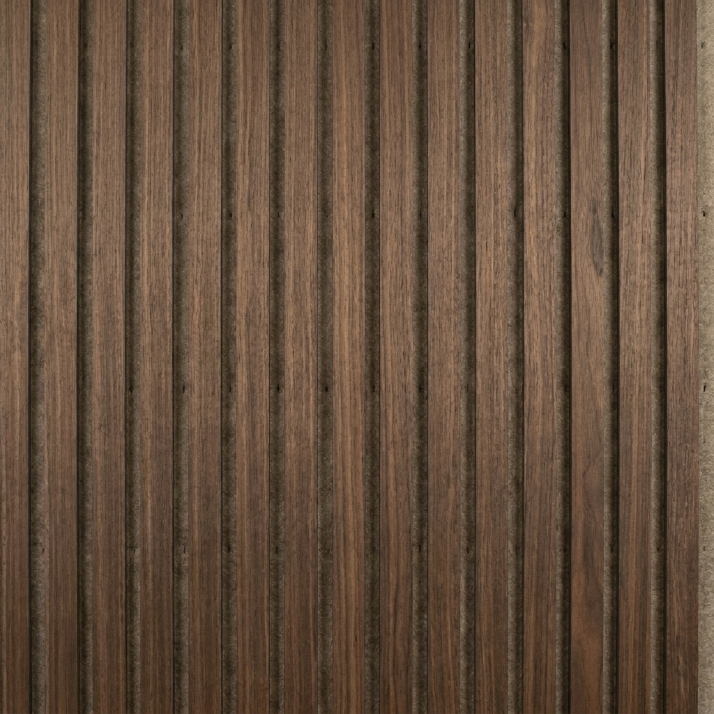 Wandpaneel 280cm - Standaard - Walnoot met Beige vilt - Japandi